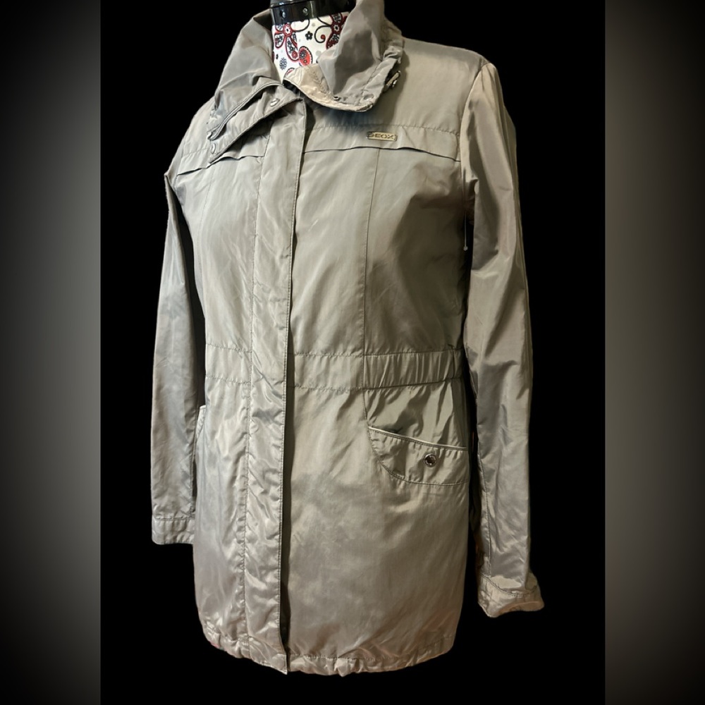 Geox Respira Lightweight Windbreaker Utility Jacket Gray Size 8